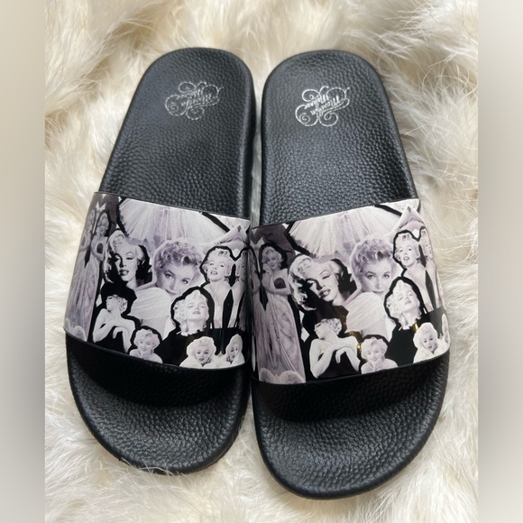 Y2K Marylin Monroe Slides Sandals Flip Flops Slip on Slippers Vintage Hollywood - Picture 4 of 6